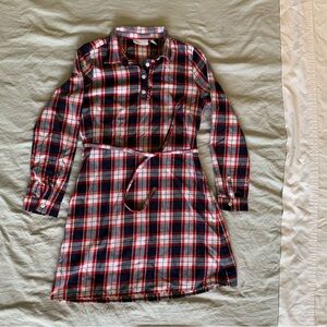 The Children’s Place Plaid Kids Belted Shirt Dress - Red and Black